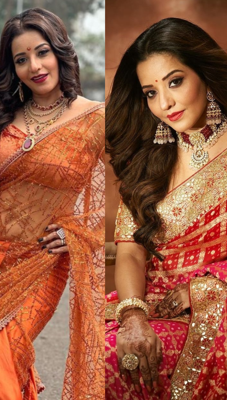 15 Saree Looks From Monalisa For Chhath Puja 